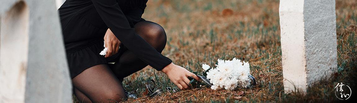 Visiting a loved one at the cemetery